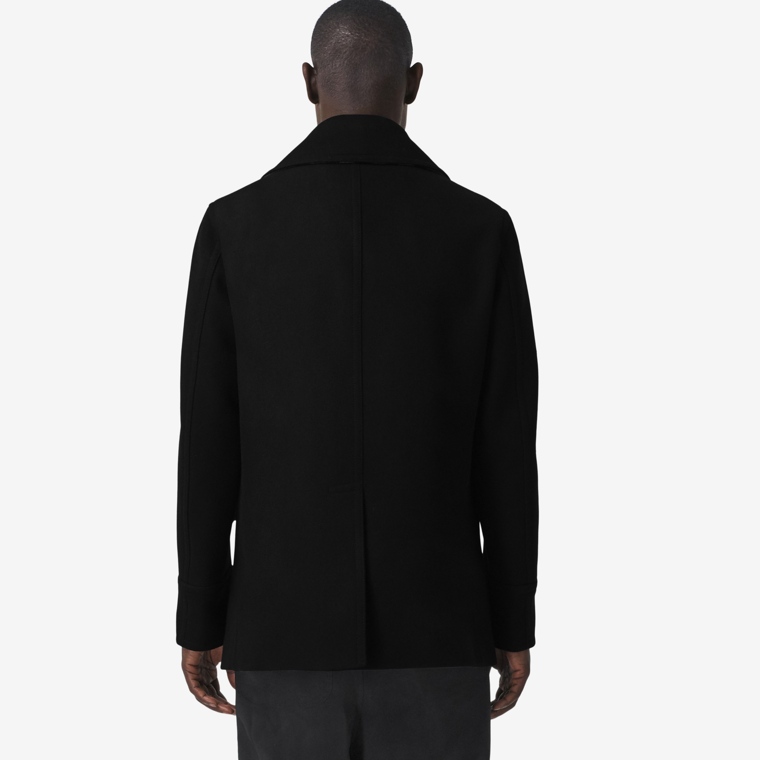 Wool Blend Pea Coat in Black - Men | Burberry® Official