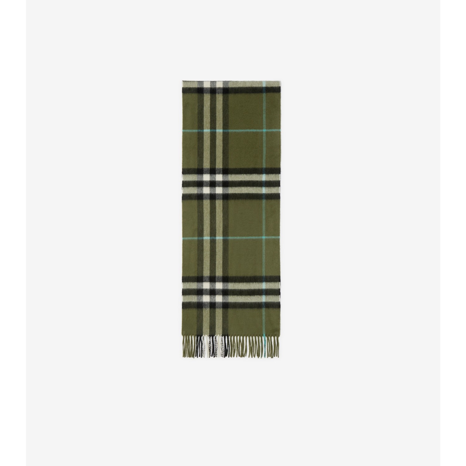 Check Cashmere Scarf in Shrub | Burberry® Official