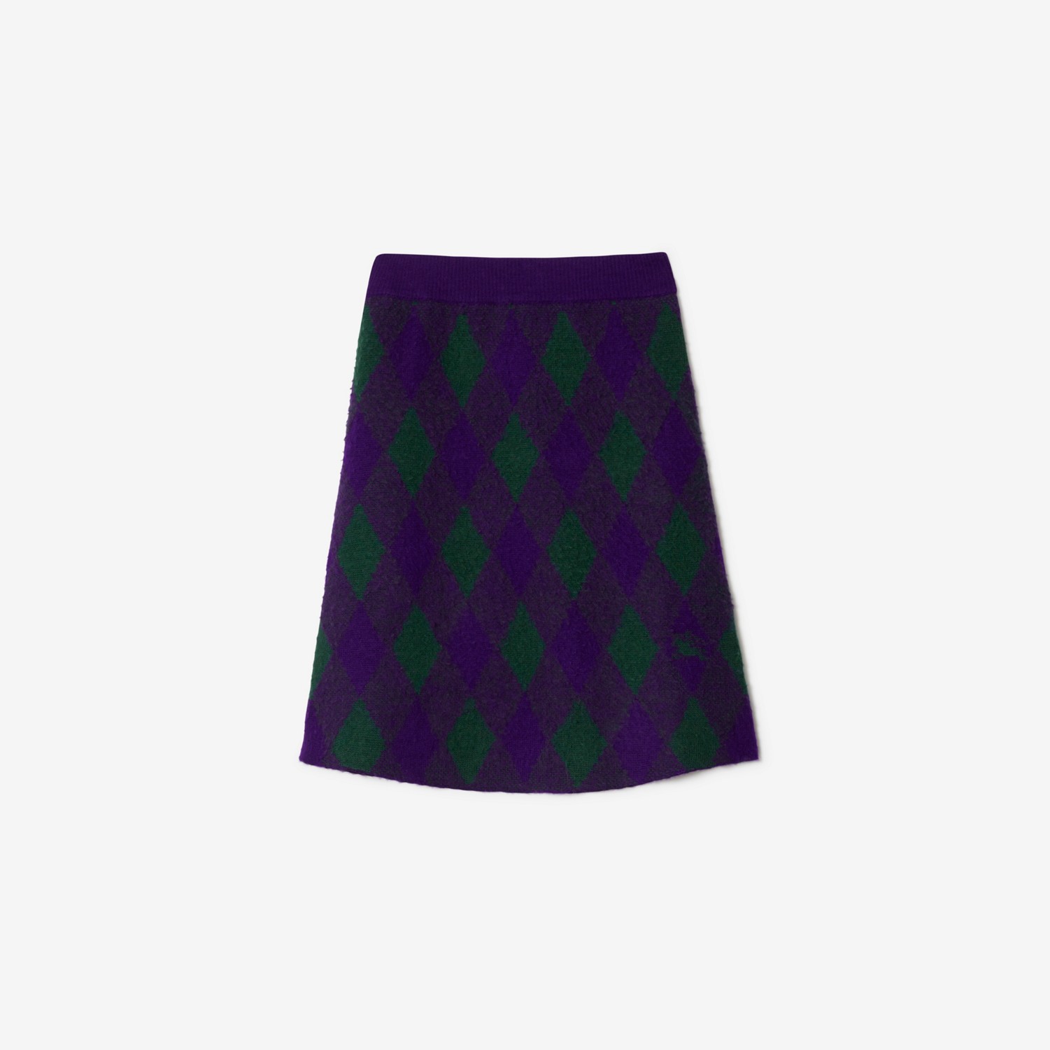 菱形图案羊毛半裙 (皇室紫) - 女士 | Burberry® 博柏利官网