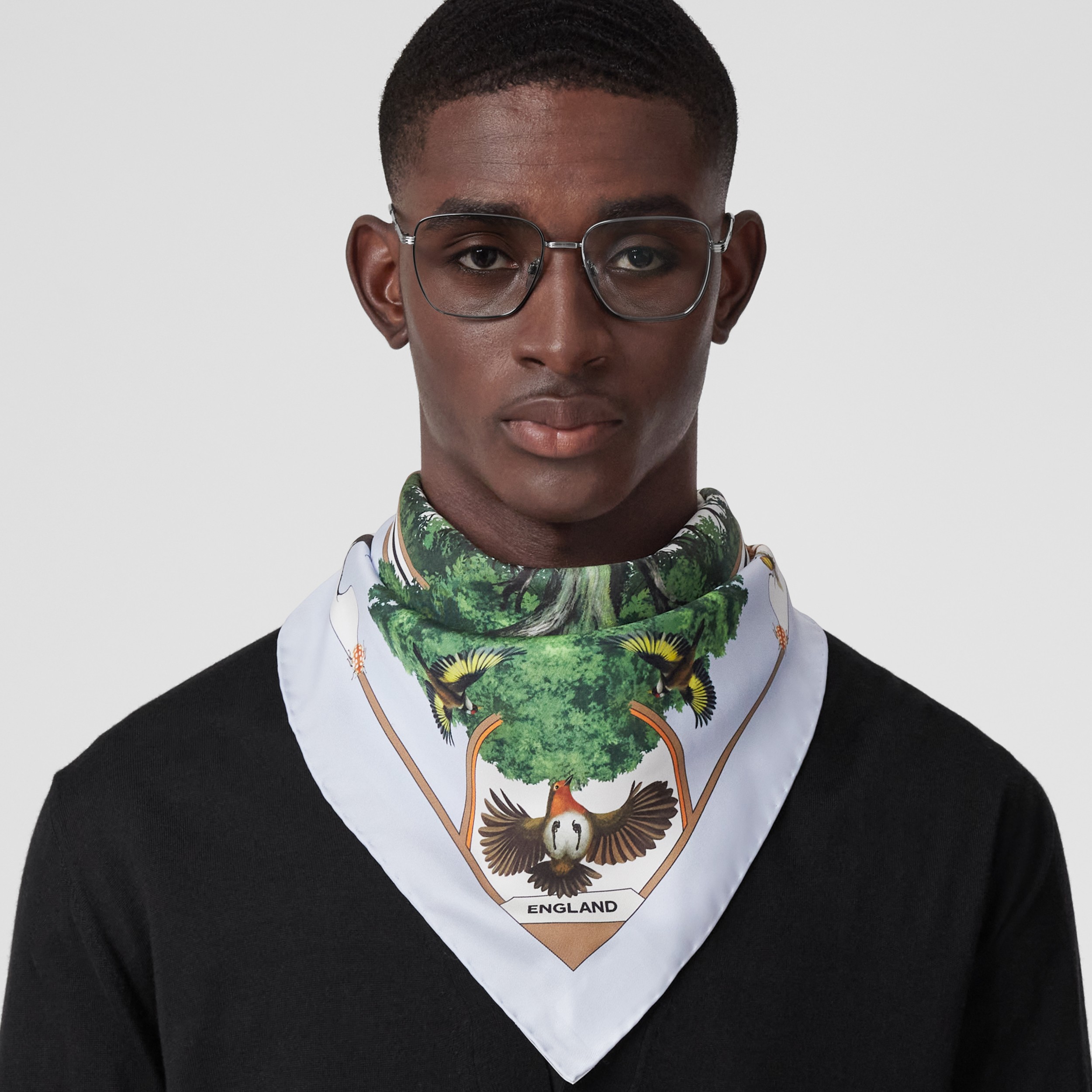 The Queen’s Platinum Jubilee Silk Square Scarf in Pale Blue Women Burberry® Official