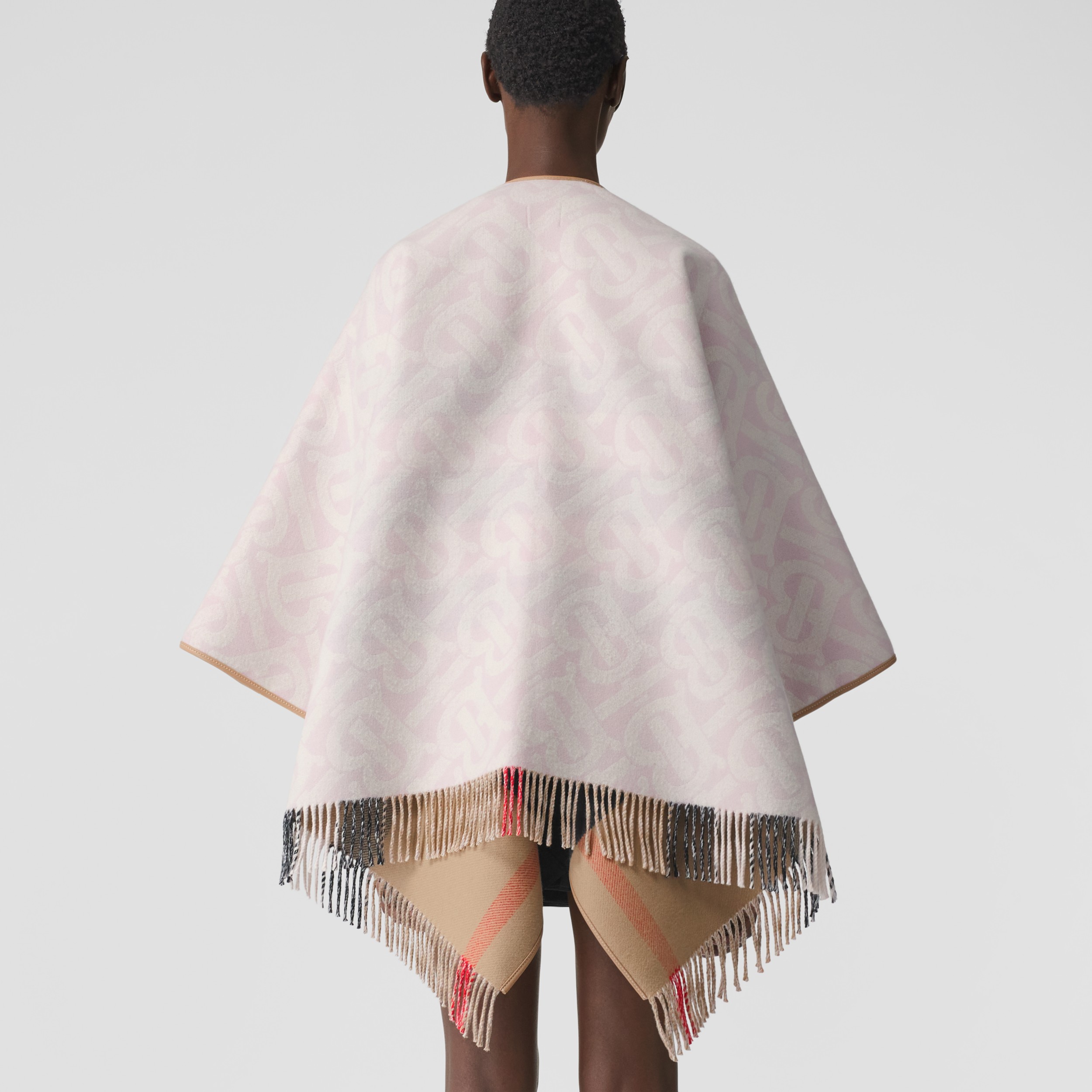 モノグラム ウールカシミア ジャカードケープ (ブラッシュ) - ウィメンズ | Burberry®公式サイト