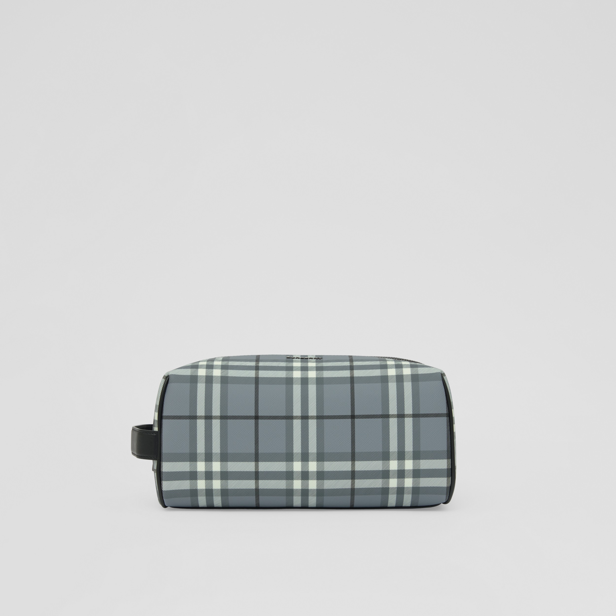 Vintage Check and Leather Travel Pouch in Storm Grey - Men | Burberry® Official - 1