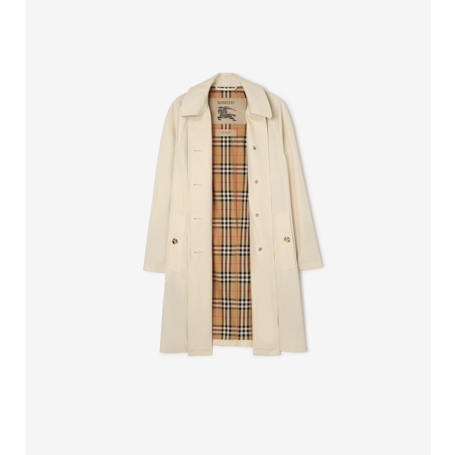 Mid-length Tropical Gabardine Camden Car Coat in Clam beige - Women | Burberry® Official