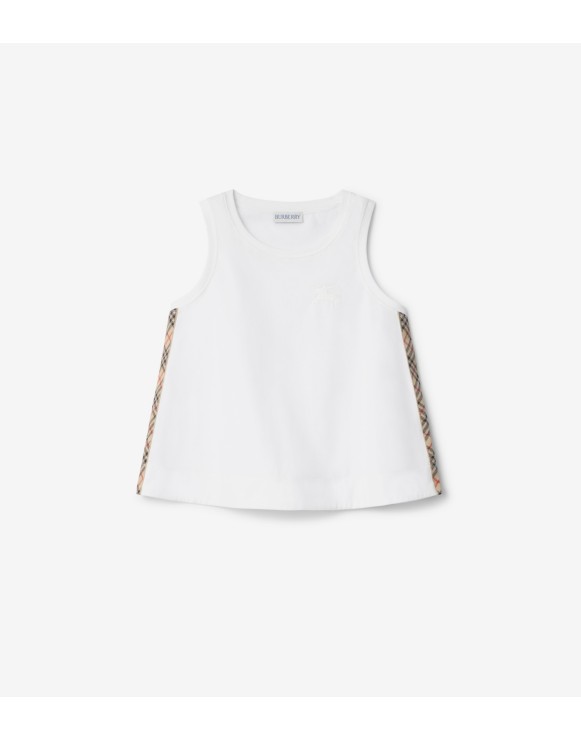 Check Trim Cotton Top