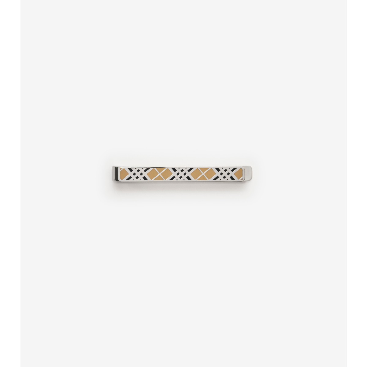 Burberry Enamel Check Tie Bar In Multi