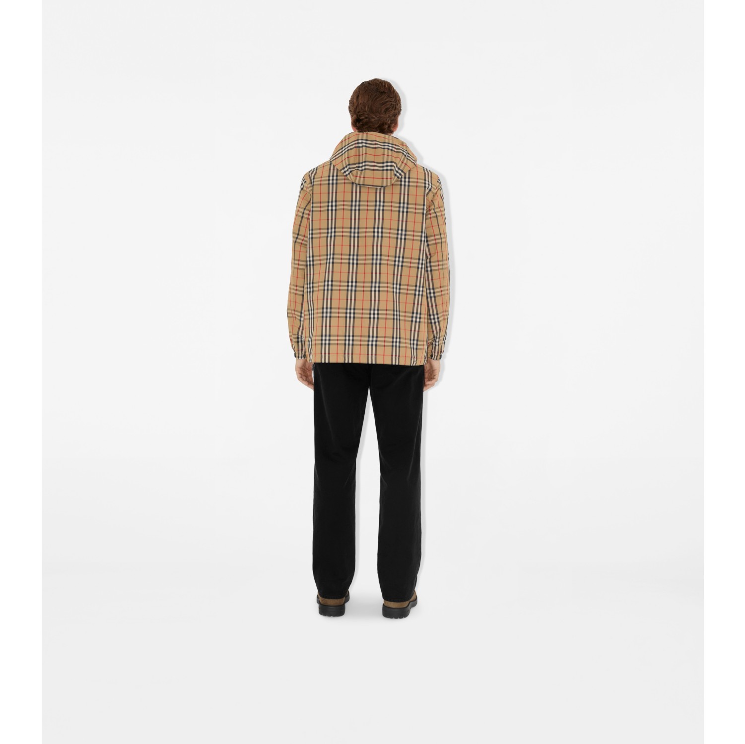 Veste réversible à capuche en nylon Check