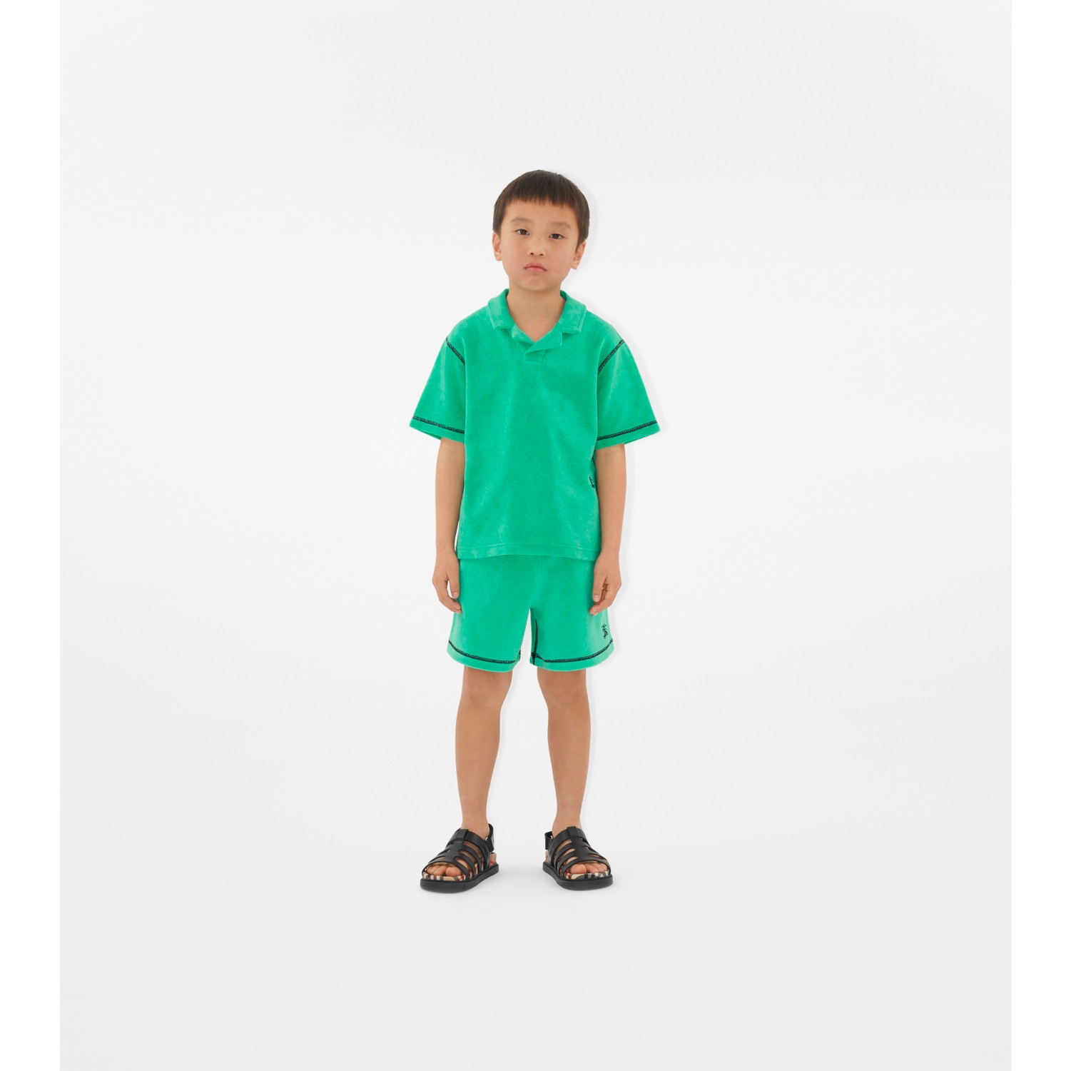 Camisa polo texturizada em mescla de algodão