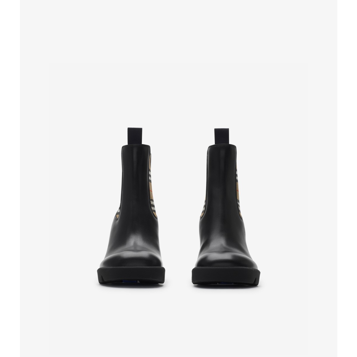  Check Leather Stride Chelsea Boots