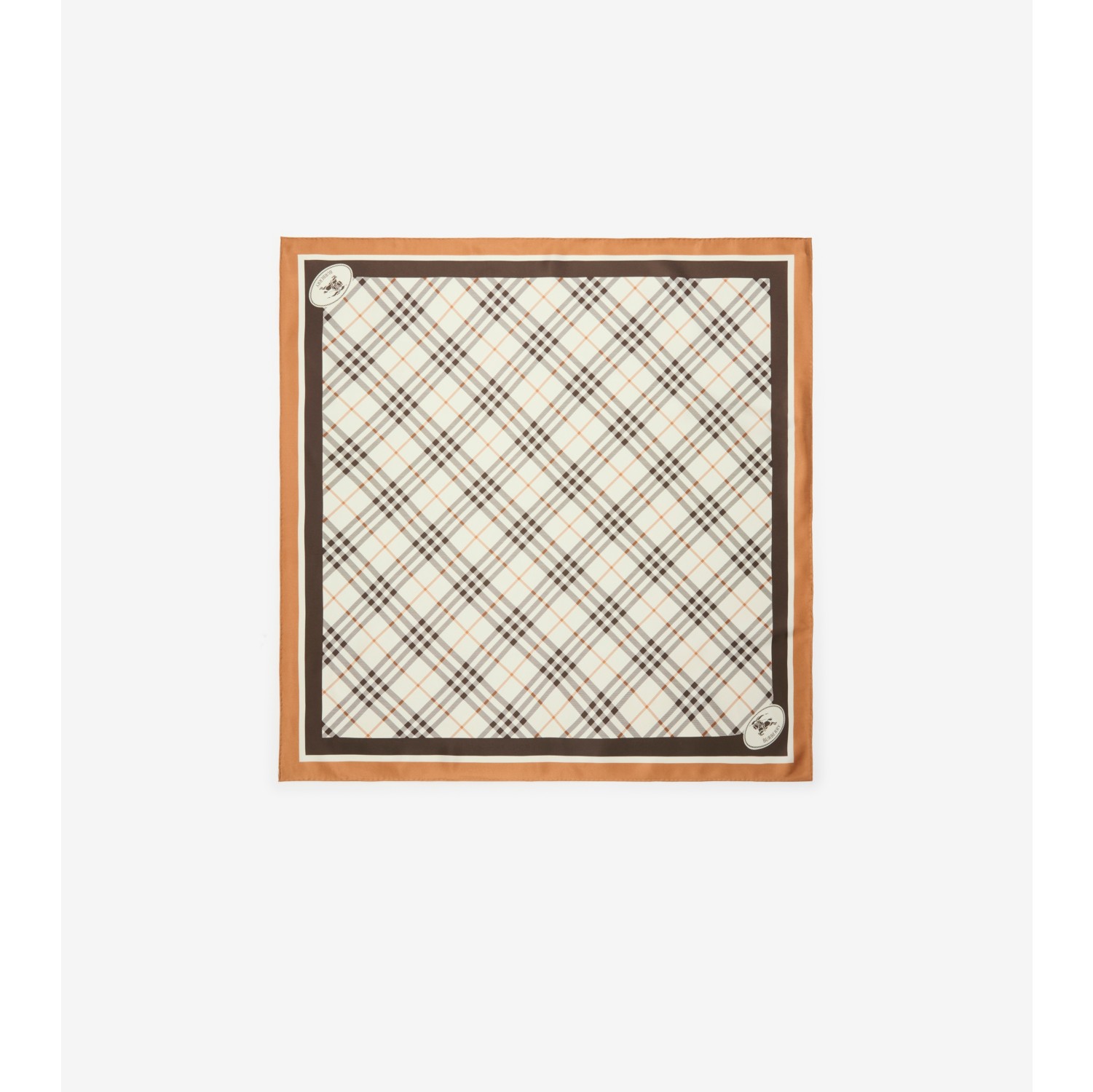Check Knight Stamp Silk Scarf in Pebble white | Burberry® Official