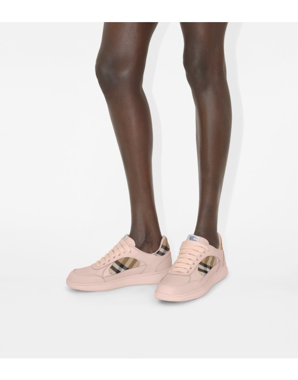 Leather and Check Terrace Sneakers​