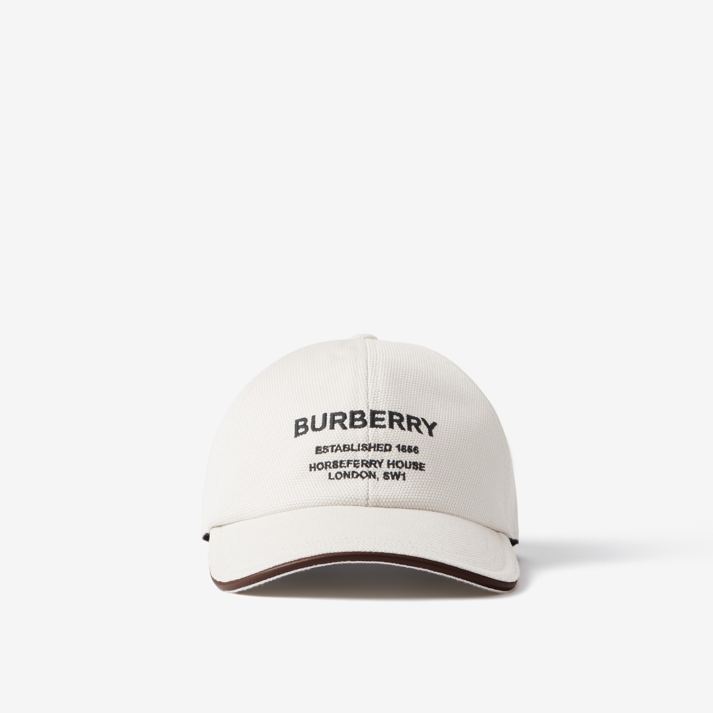 Horseferry Motif Cotton Canvas Baseball Cap in Natural | Burberry® Official - 1