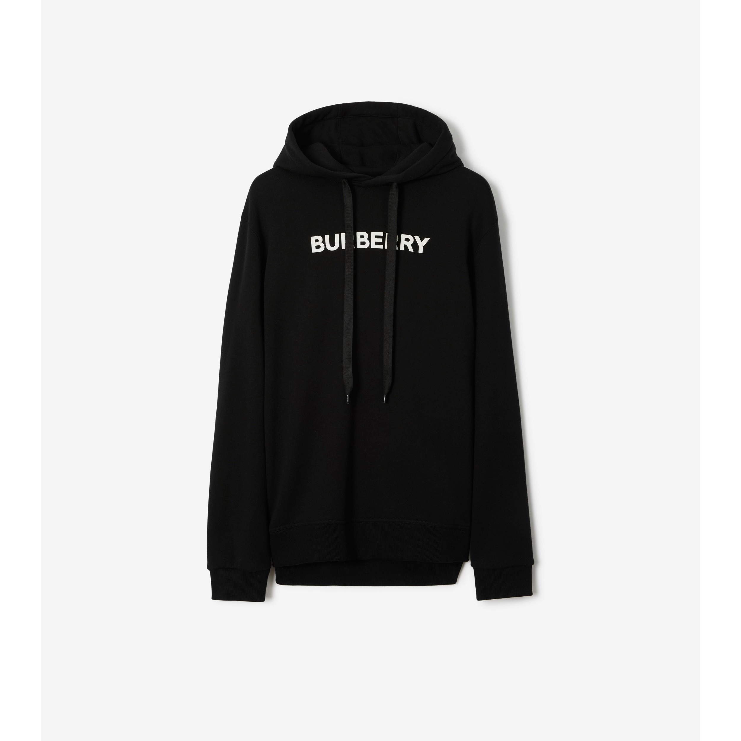Men Official Black Hoodie - Logo in Cotton | Burberry®