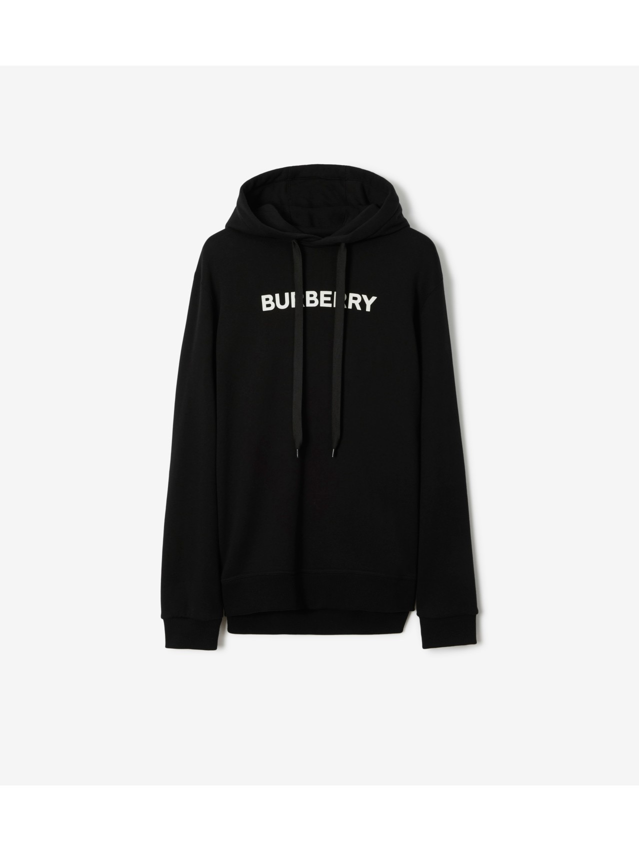 Logo Cotton Hoodie in Black Men Burberry Official