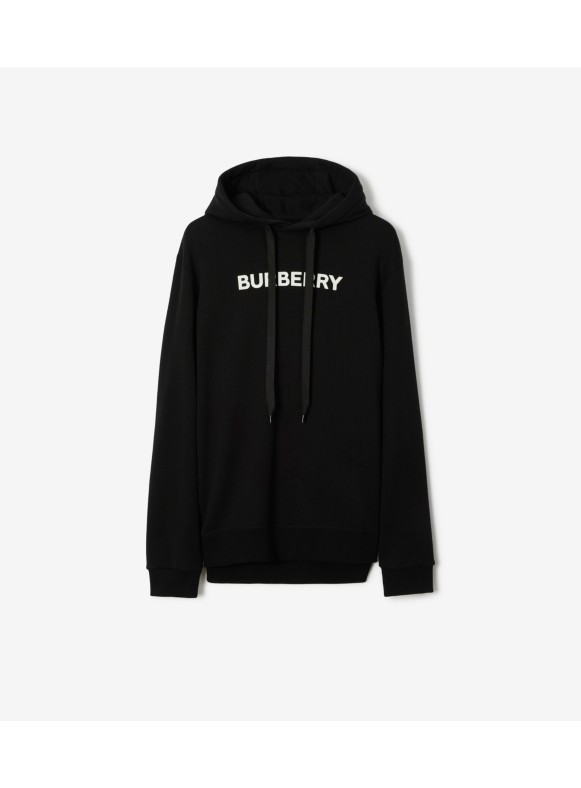 Burberry Hoodie Drawstring Hoodie Black 80254491 - KICKS CREW