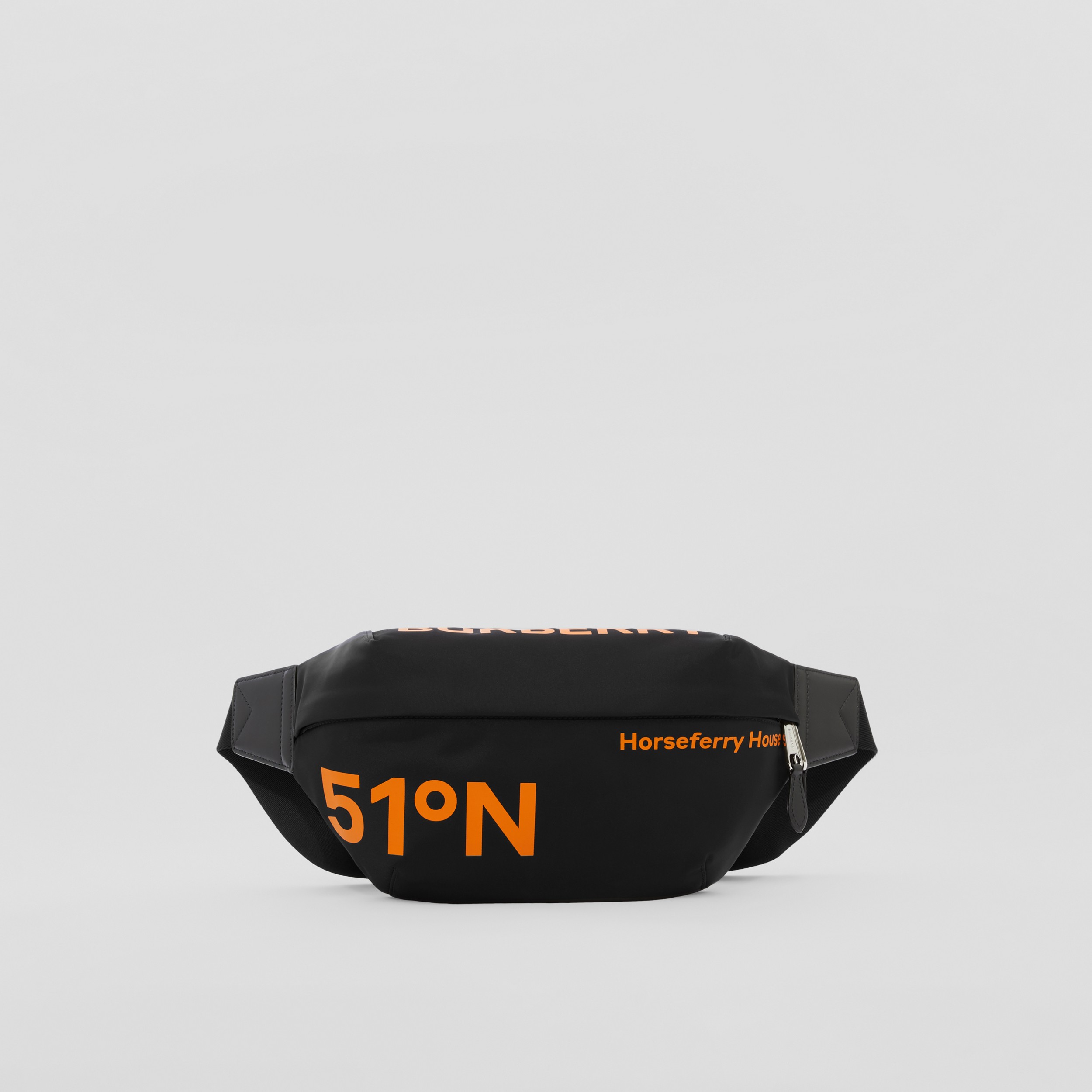 Coordinates Print Nylon Sonny Bum Bag in Black/orange - Men | Burberry® Official - 1