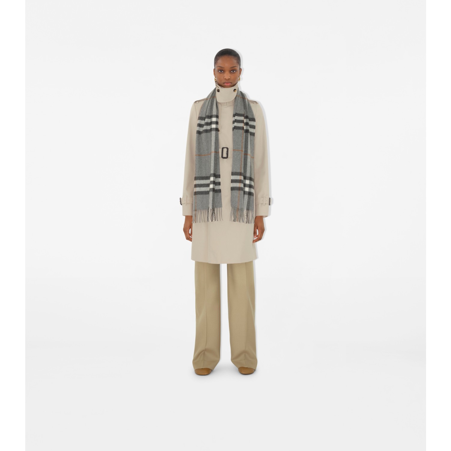 Check Cashmere Scarf