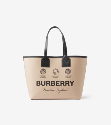 Leather tote Burberry Beige in Leather - 25925933