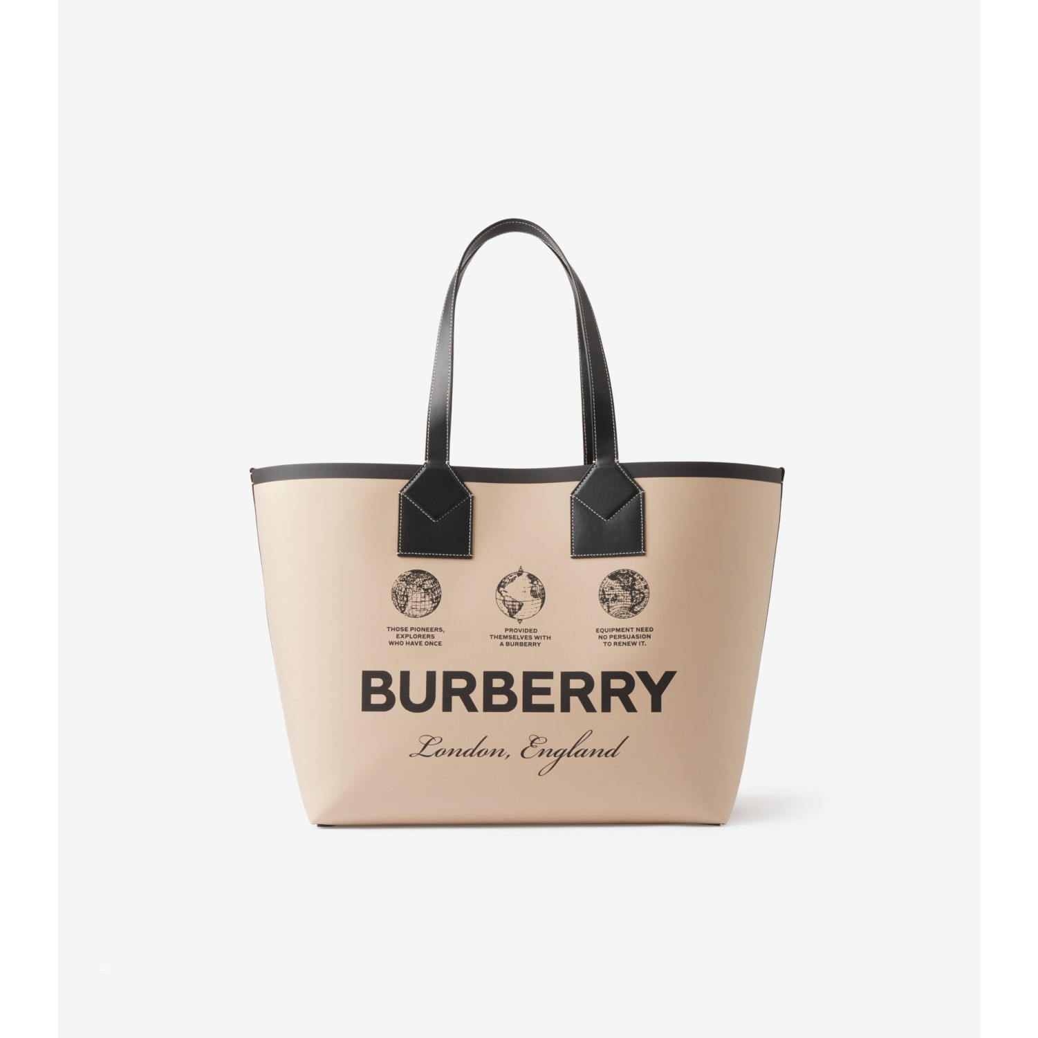 Large London Tote Bag in Archive Beige/white | Burberry® Official