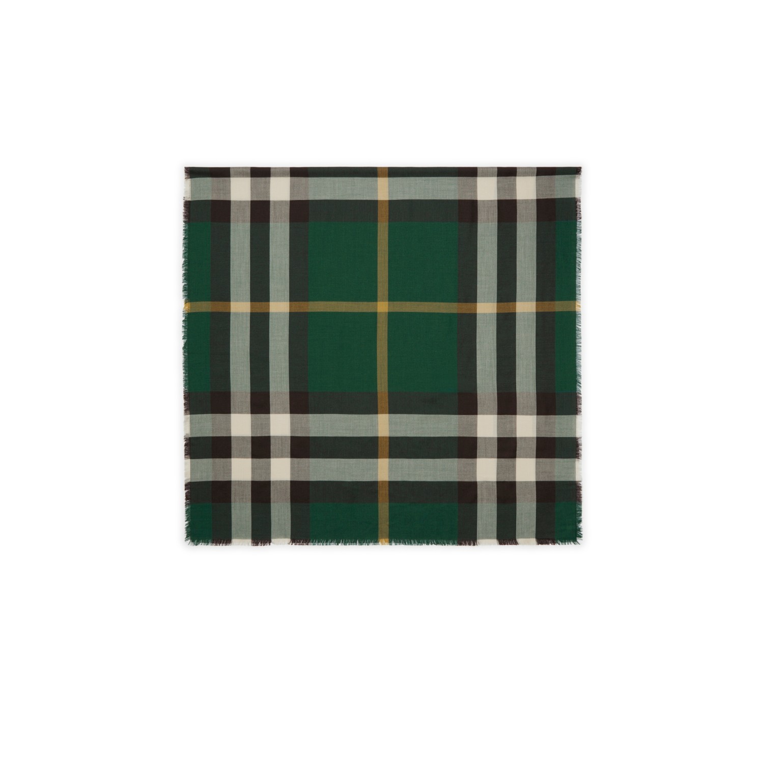 Check Cashmere Silk Scarf in Ivy Men Burberry Official