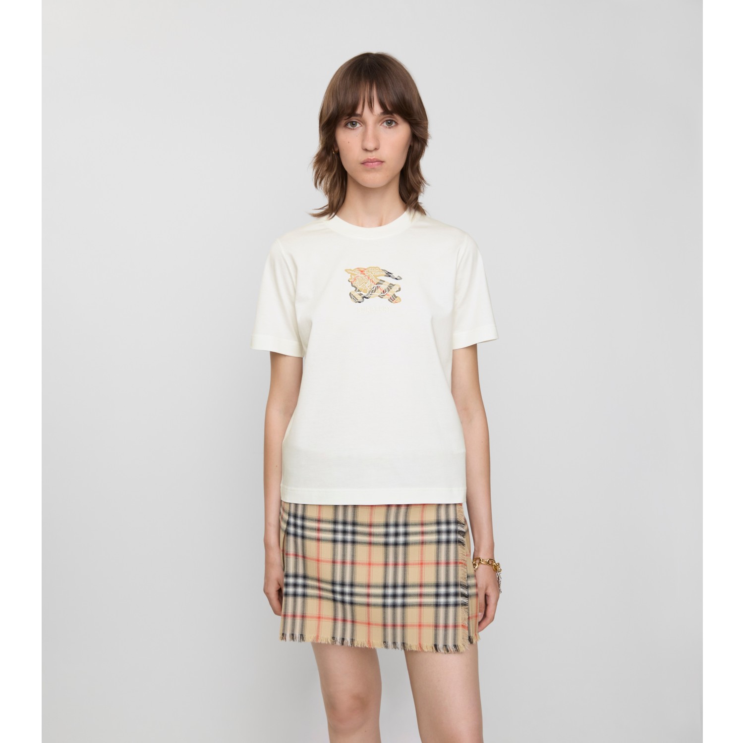 Baumwoll-T-Shirt mit EKD-Motiv und Check