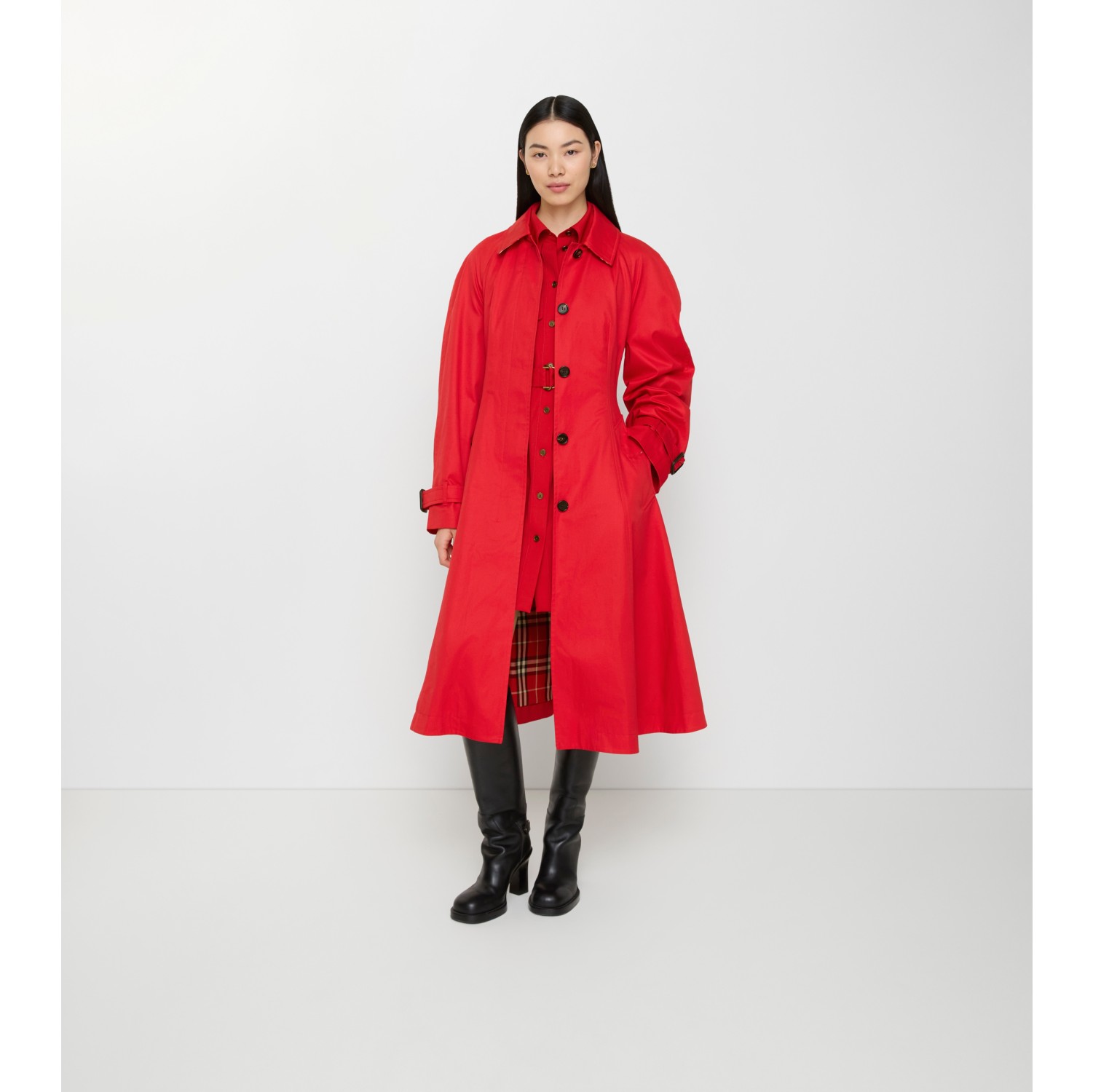 Long Gabardine Ellingham Fit-and-flare Car Coat