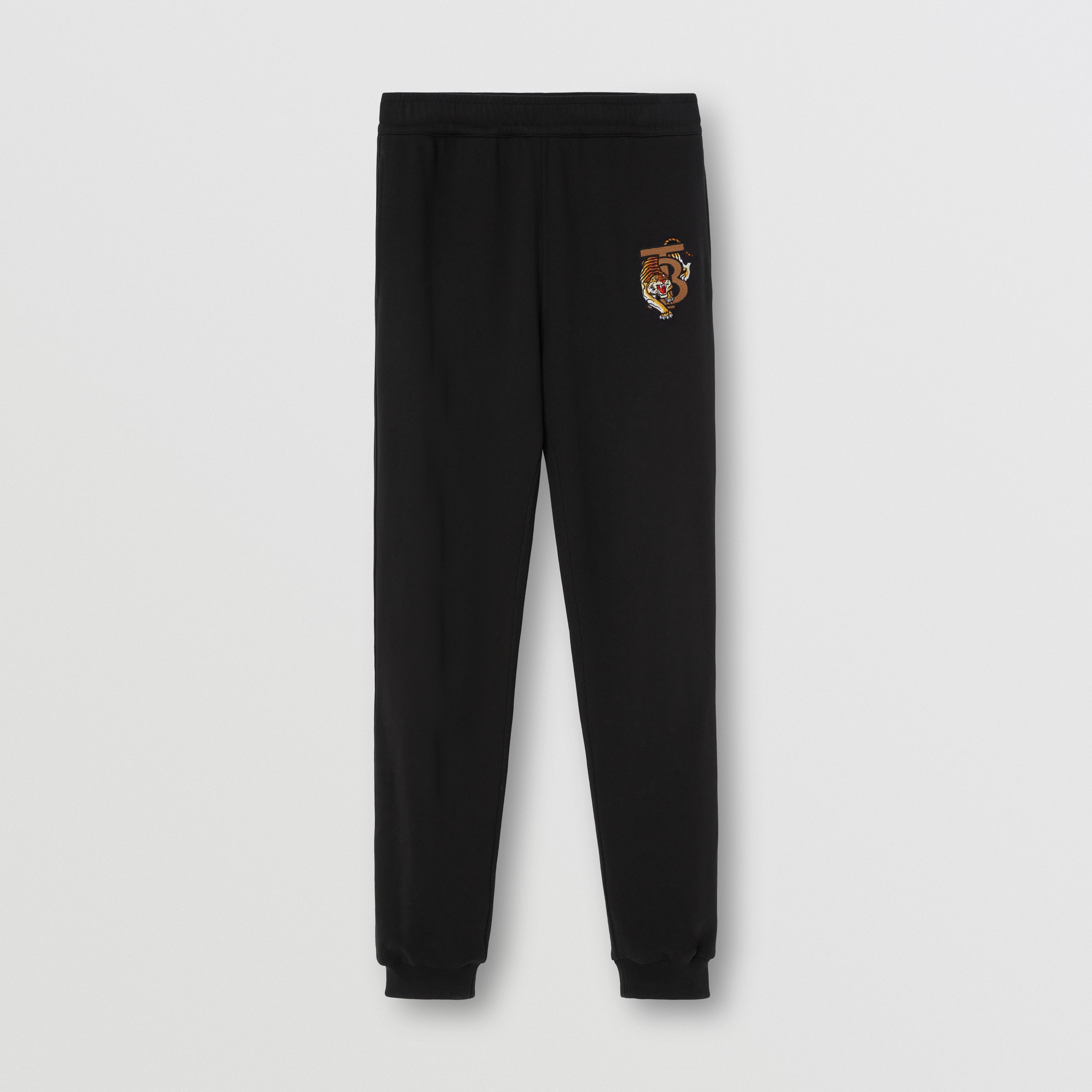 Pantalones de jogging en algodón con motivo de monograma (Negro) - Hombre | Burberry® oficial - 4