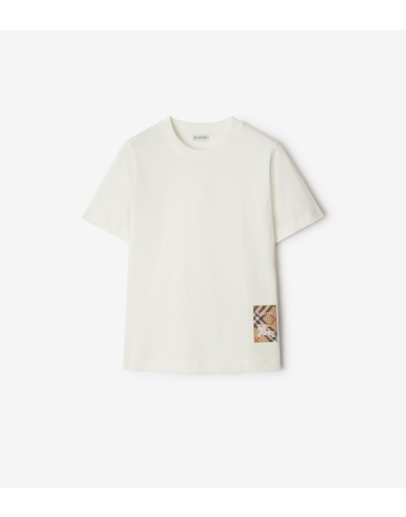 Check Label Cotton T-shirt