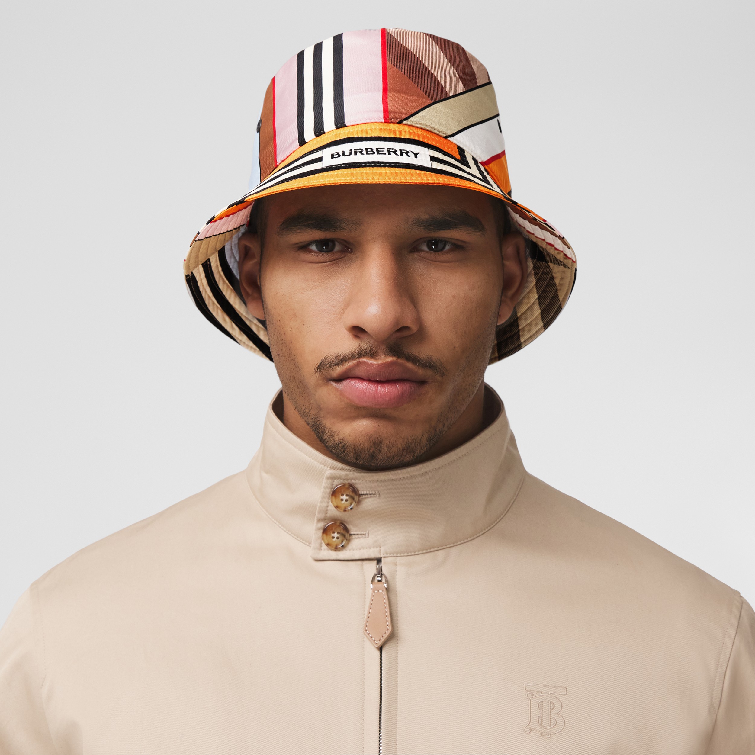 Montage Print Silk Bucket Hat in Multicolour | Burberry® Official - 3
