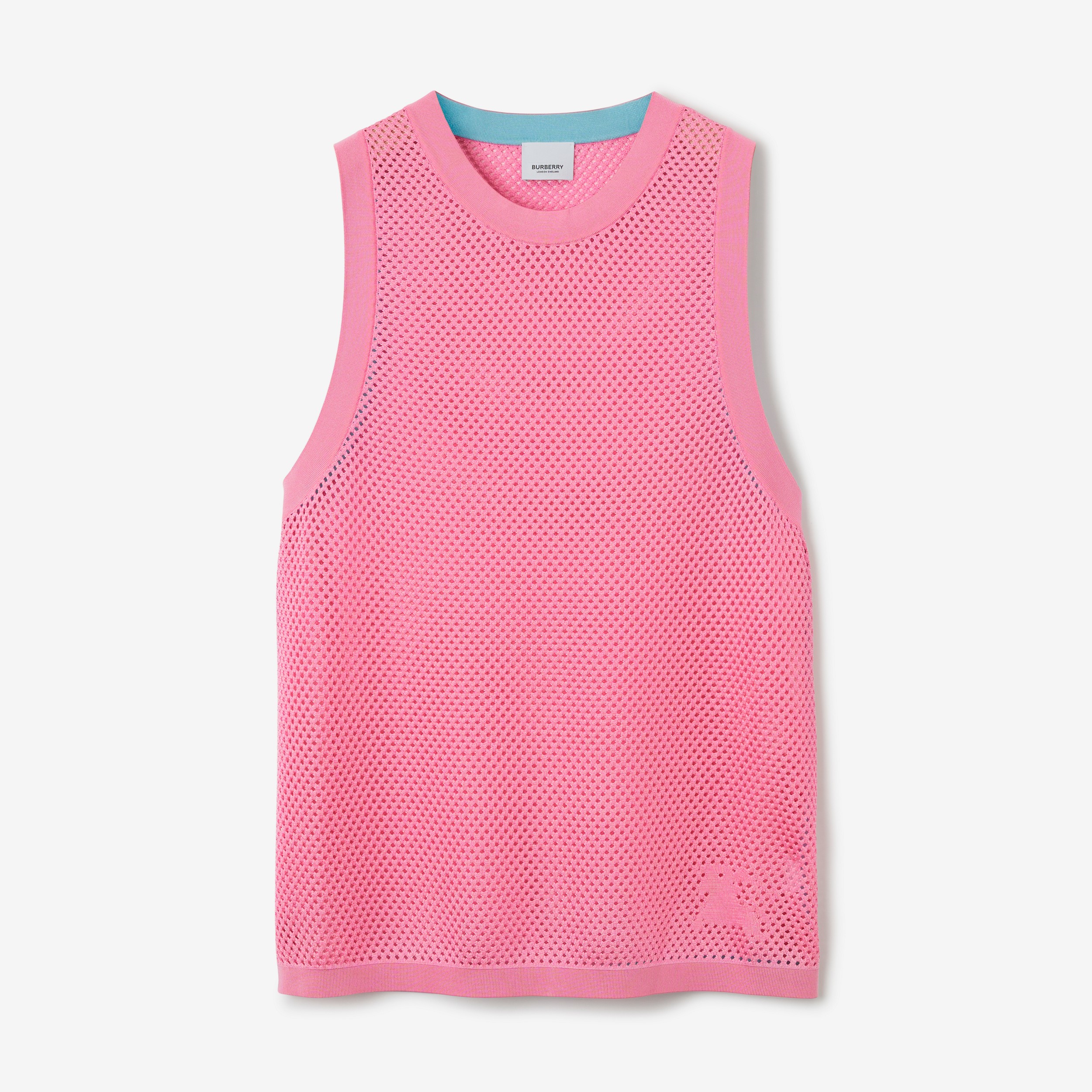Camiseta de tirantes en malla con EKD (Rosa Chicle) - Mujer | Burberry® oficial - 1