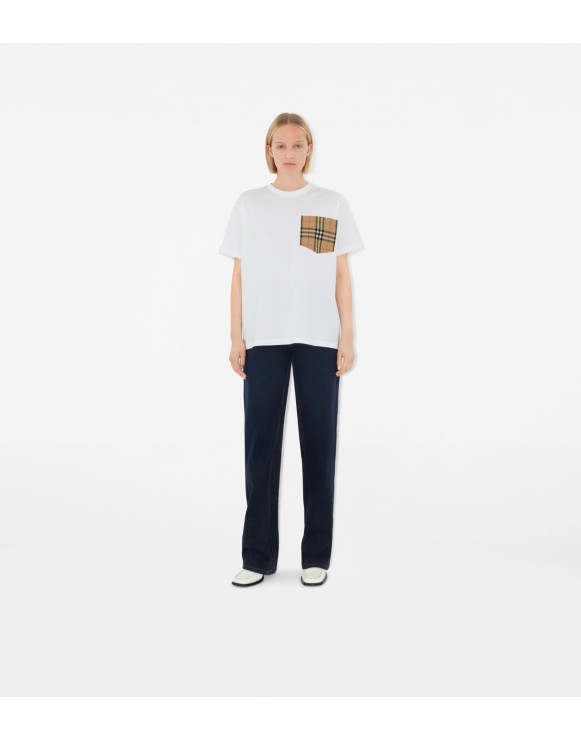 Check Pocket Cotton T-shirt