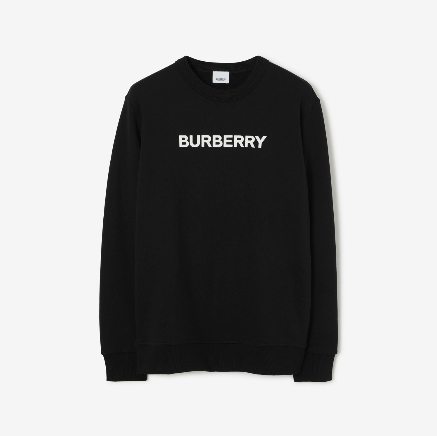 Suéter de algodão com estampa de logotipo (Preto) - Homens | Burberry® oficial