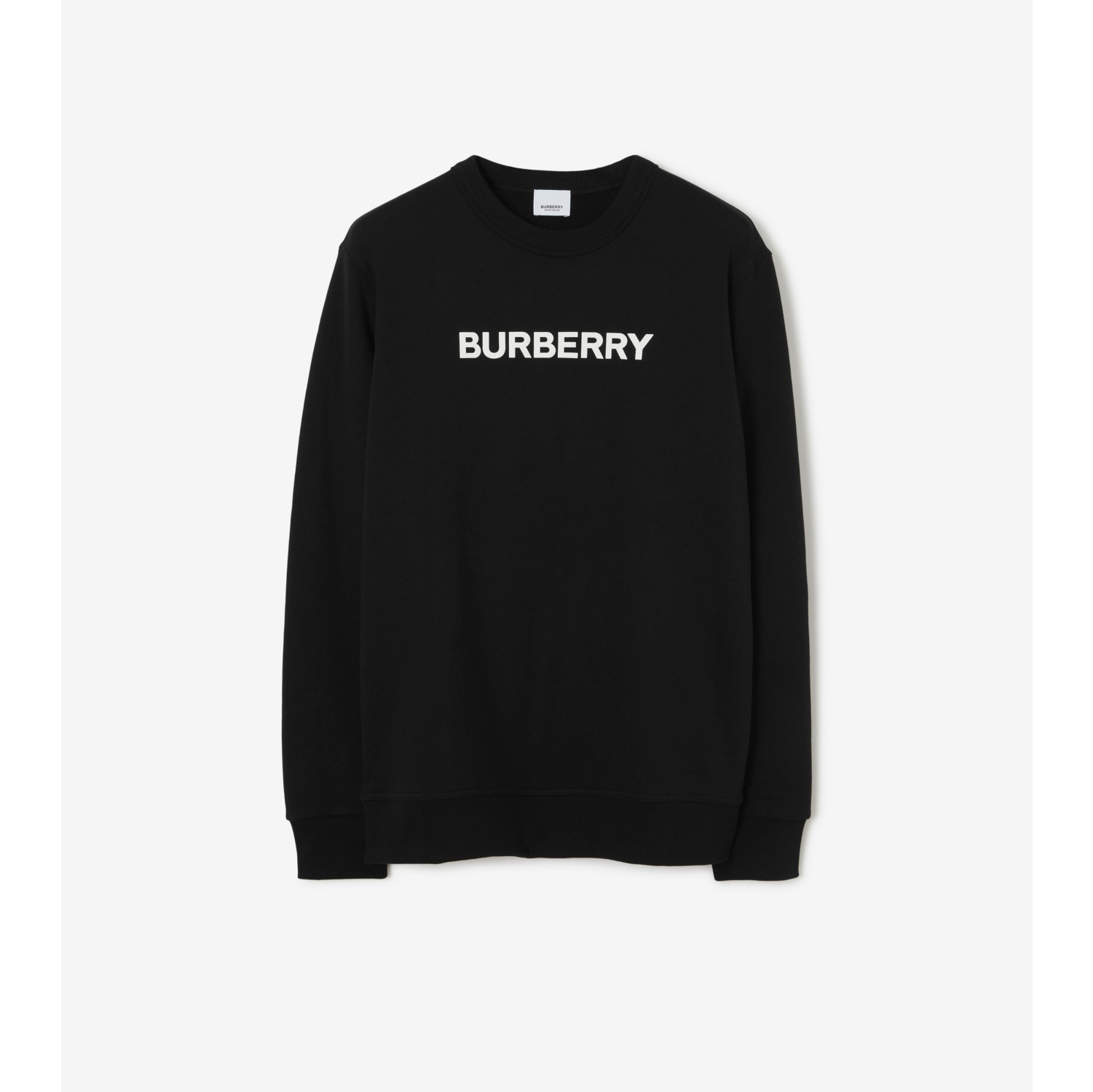 Logo Cotton Sweatshirt in Black Men Burberry Official