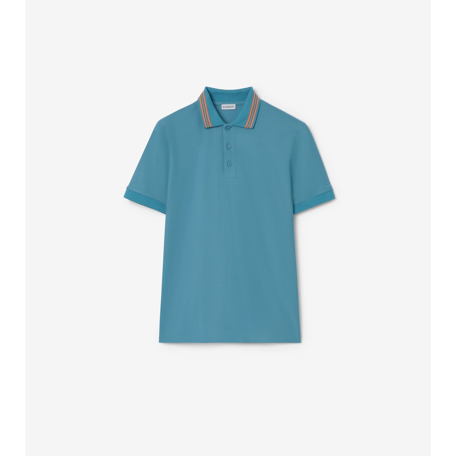 コットン ポロシャツ (ピーコックターコイズ) - メンズ | Burberry