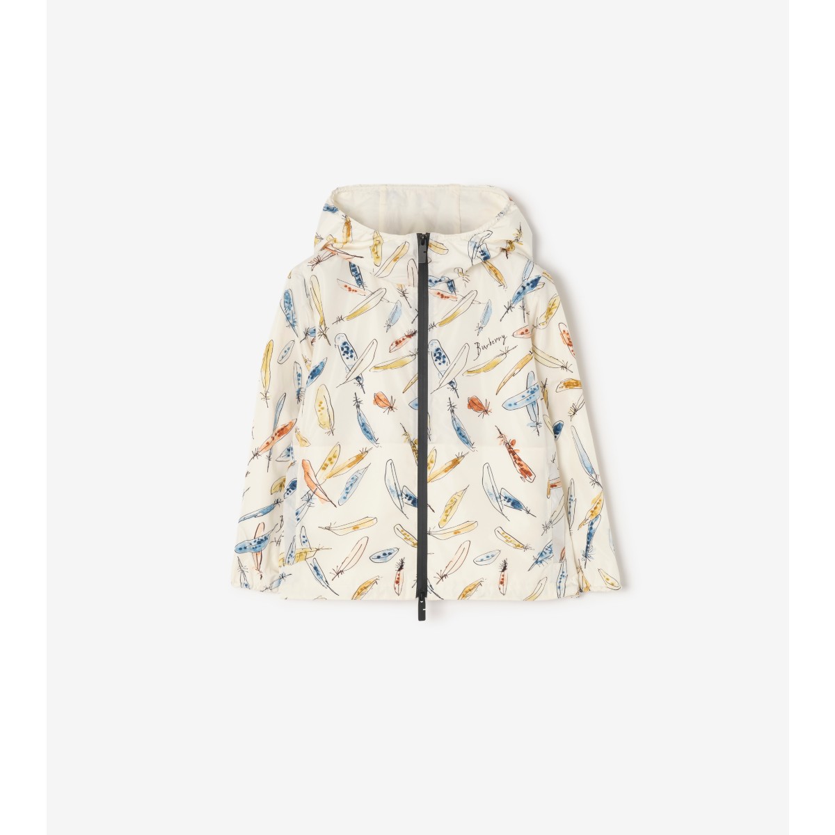  Printed Feather-print Nylon Hooded Jacket