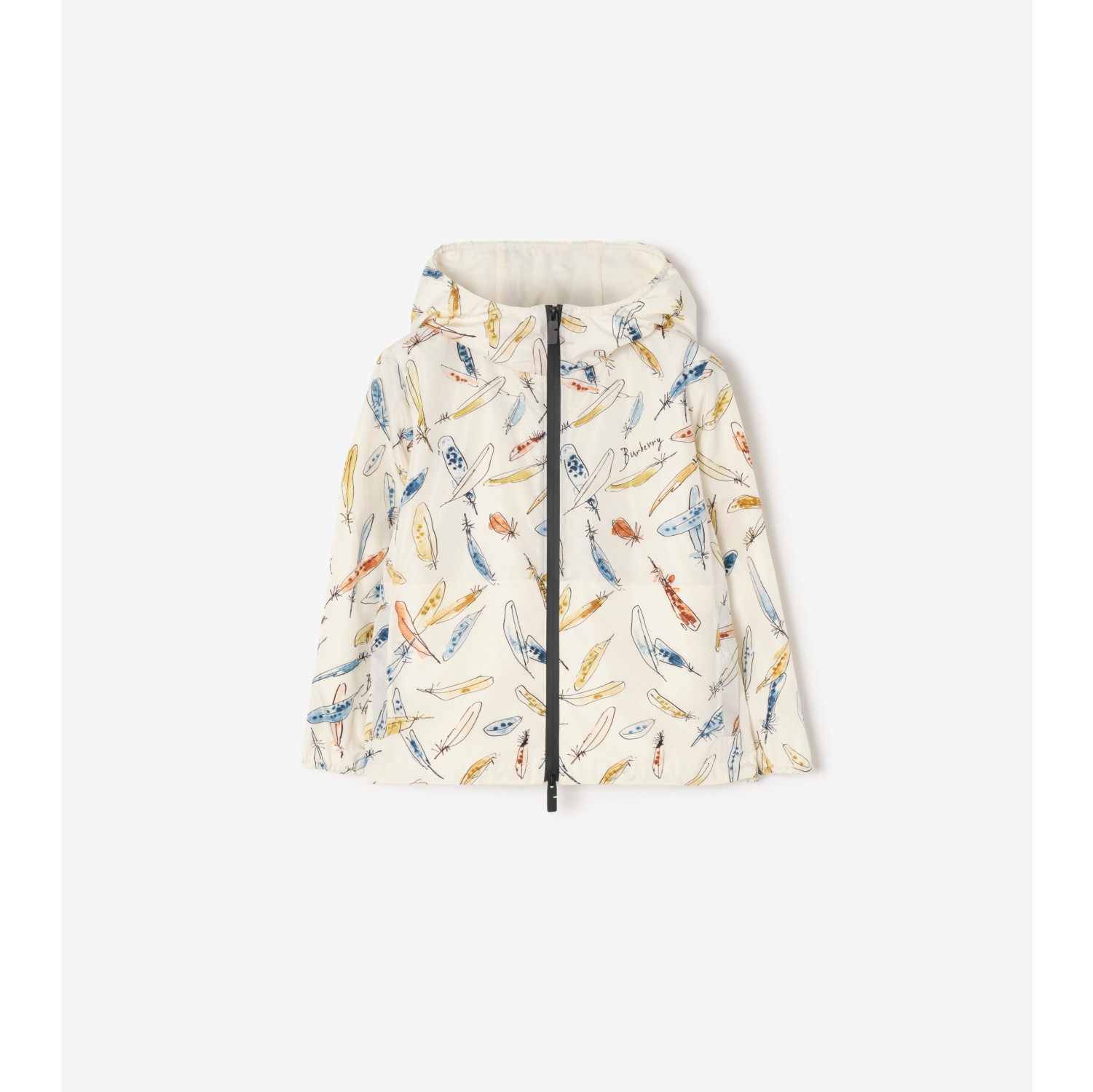 Feather-print Nylon Hooded Jacket