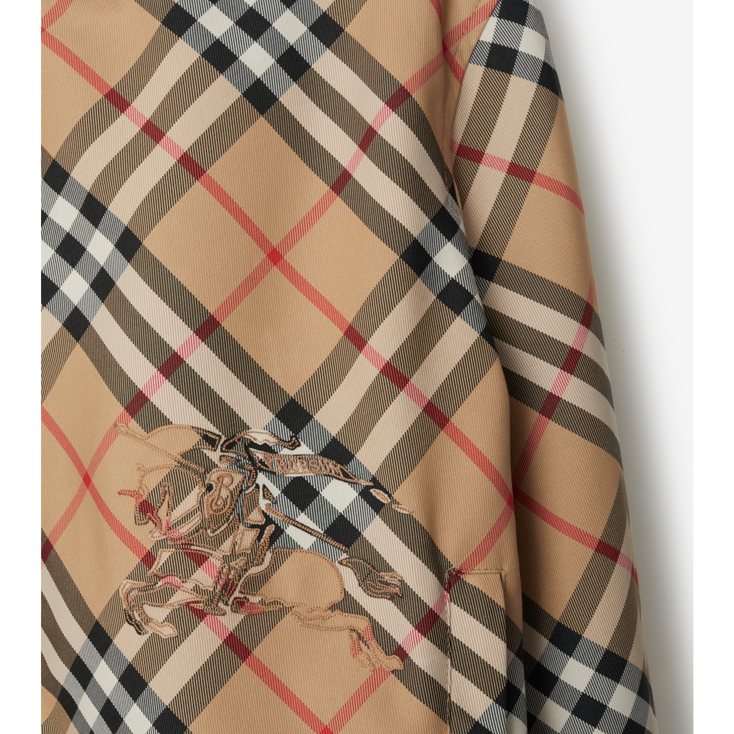 Cropped Reversible Check Jacket in Sand - Women, Nylon | Burberry® Official