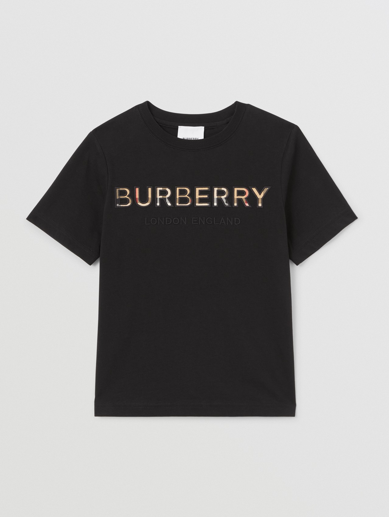 T-shirt en coton avec logo brodé (Noir)
