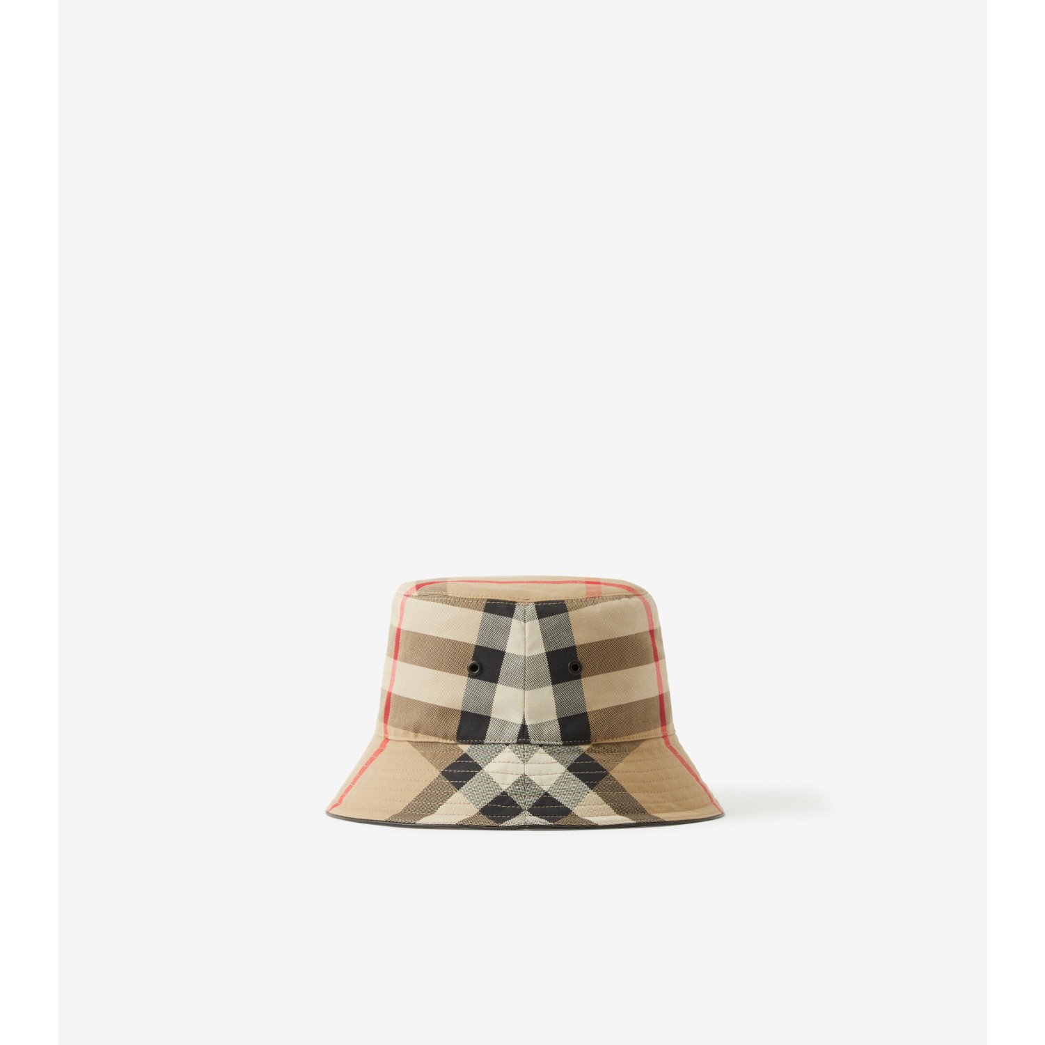 Exaggerated Check Cotton Bucket Hat