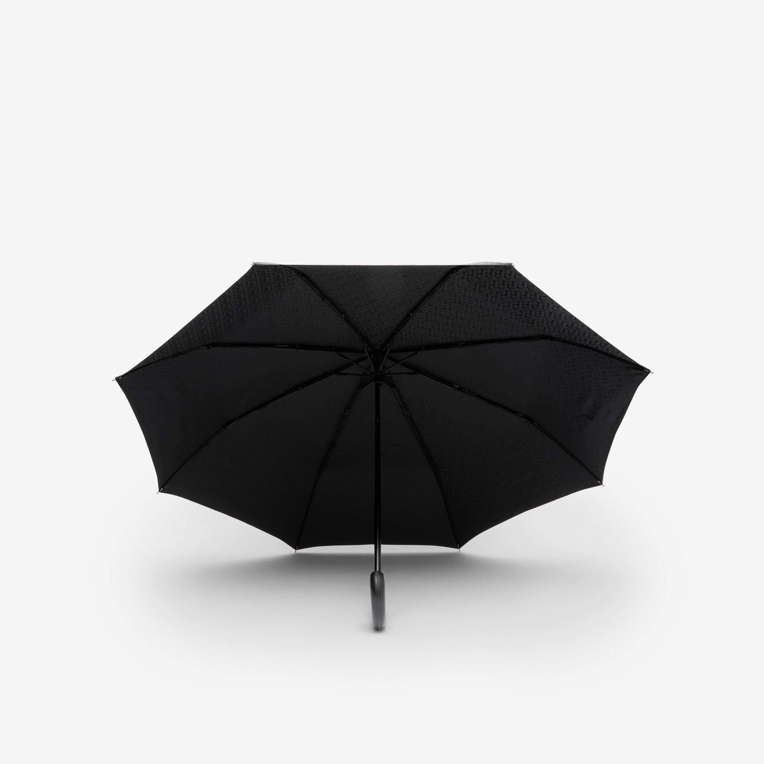 Monogram Print Folding Umbrella in Black | Burberry® Official - 2