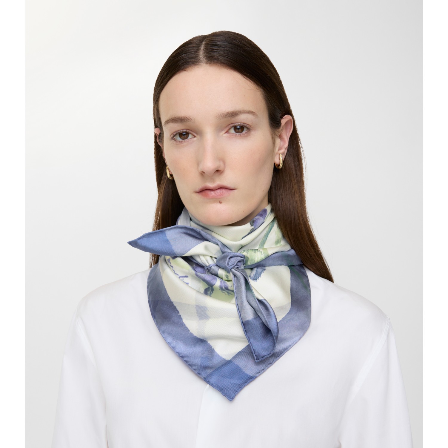 Watercolour Check Silk Scarf in Cornflower blue | Burberry® Official