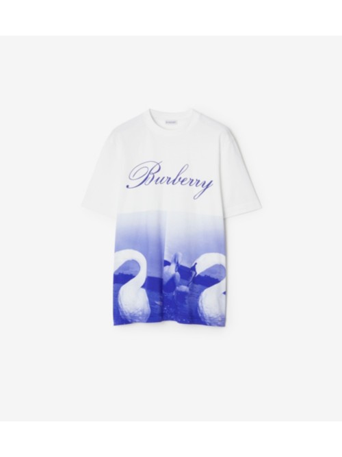 Burberry Swan Cotton T-shirt In White