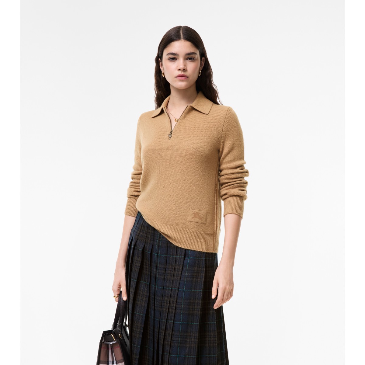  Long-sleeve Cashmere Polo Shirt