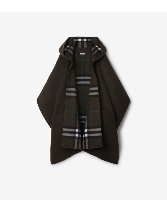 Reversible Check Cashmere Cape