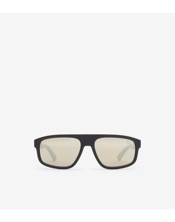 Textured Check Rectangular Sunglasses