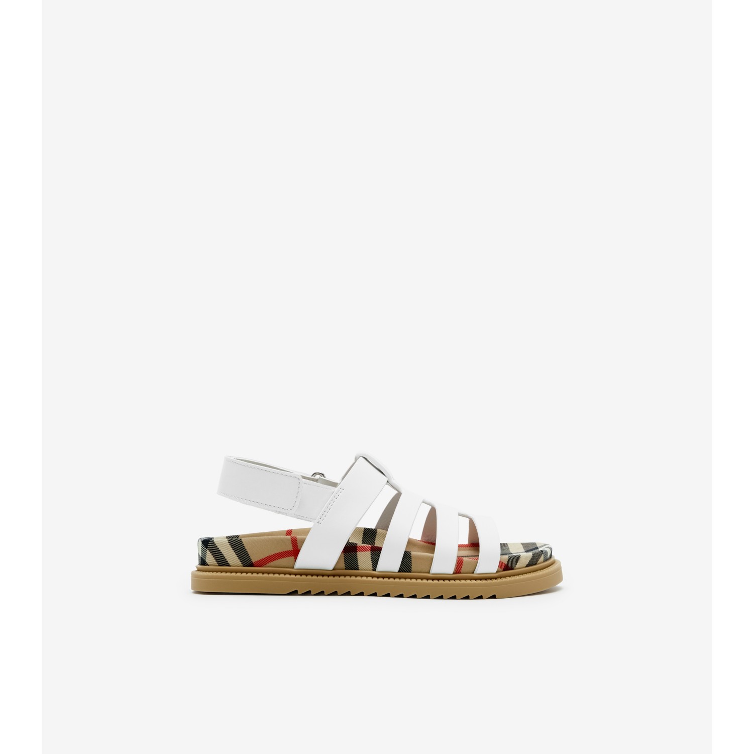 Leather Sandals in Optic white Children Burberry Official