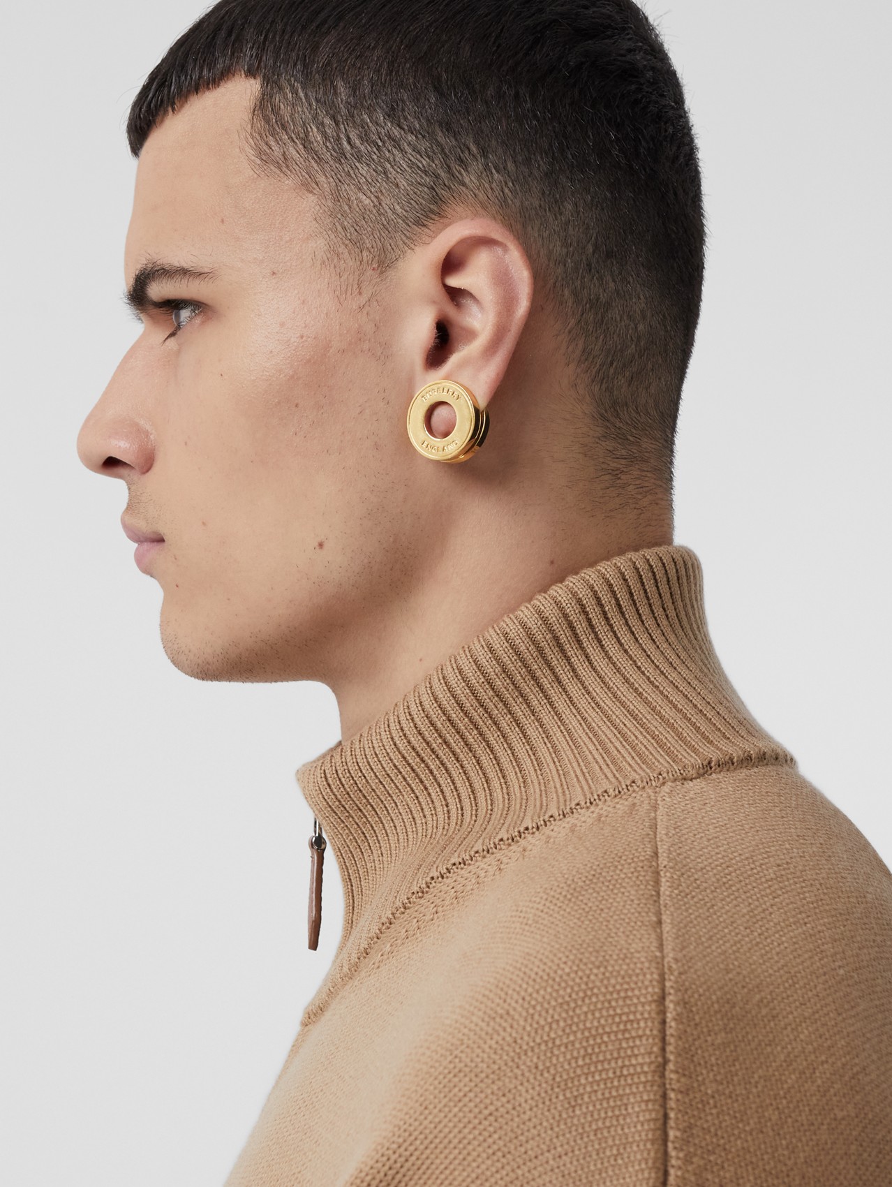 Boucles d'oreilles plaquées or avec logo (Clair)
