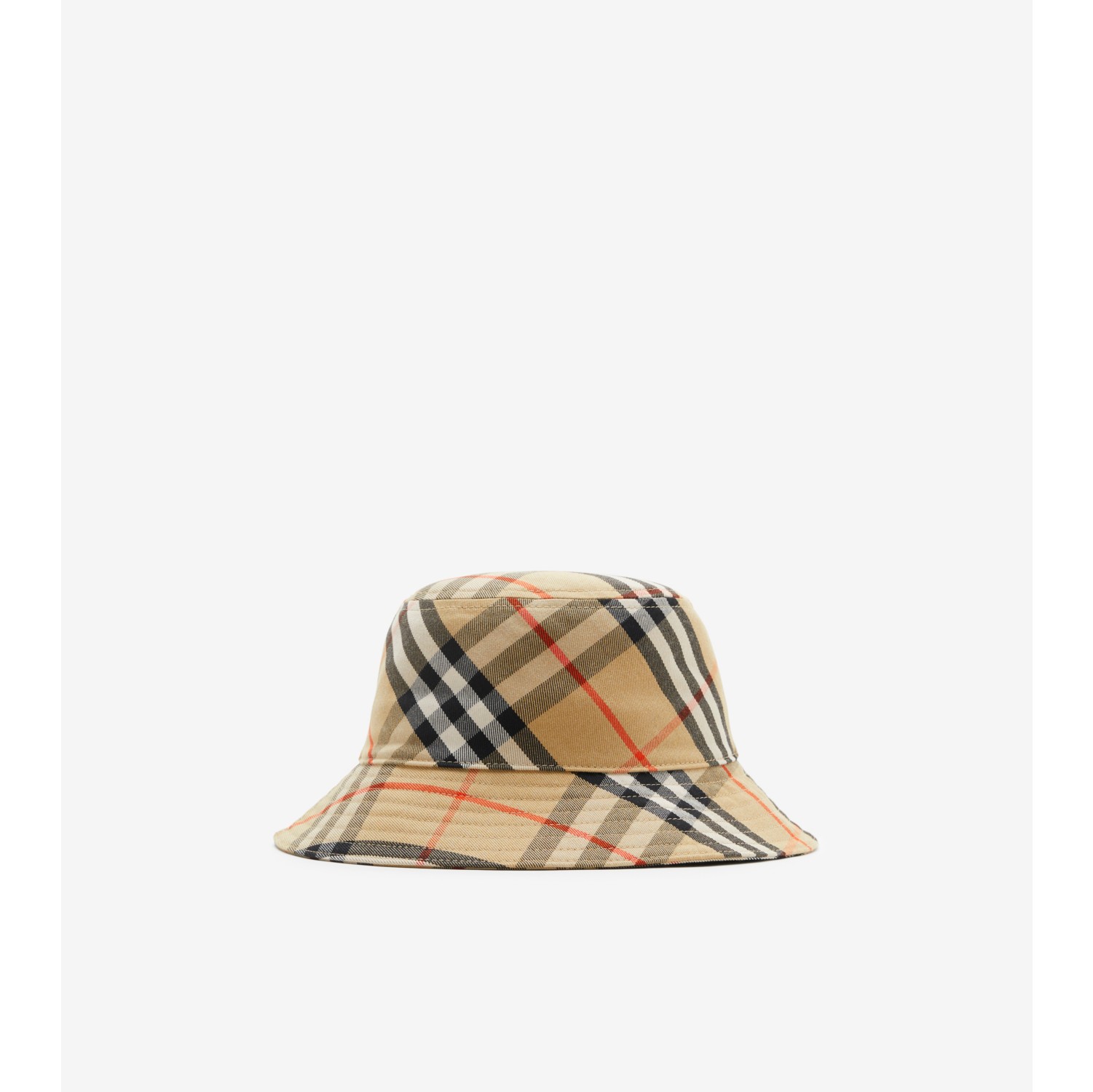 Check Cotton Blend Bucket Hat