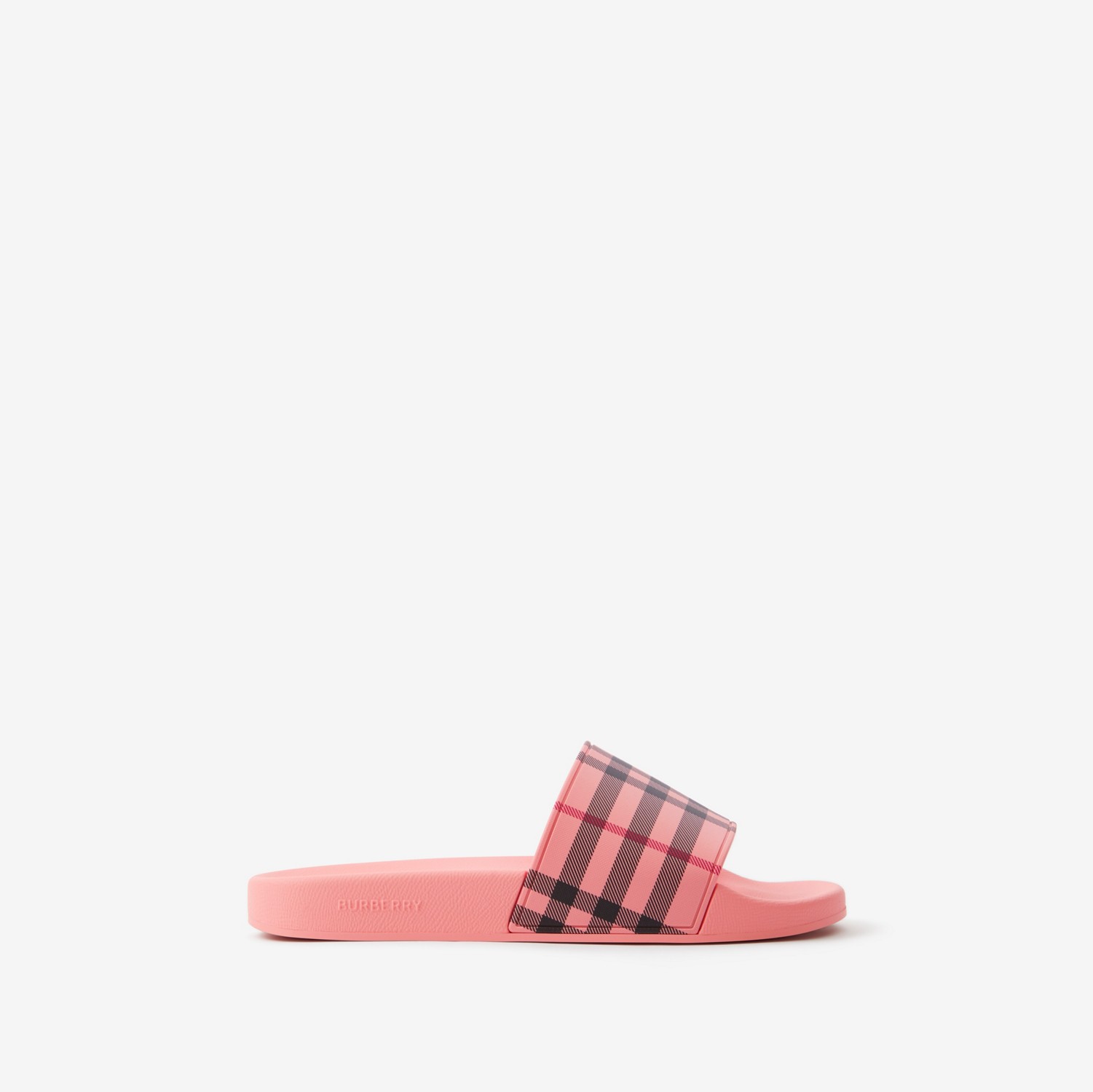 Check Print Slides in Candy Pink - Women | Burberry® Official