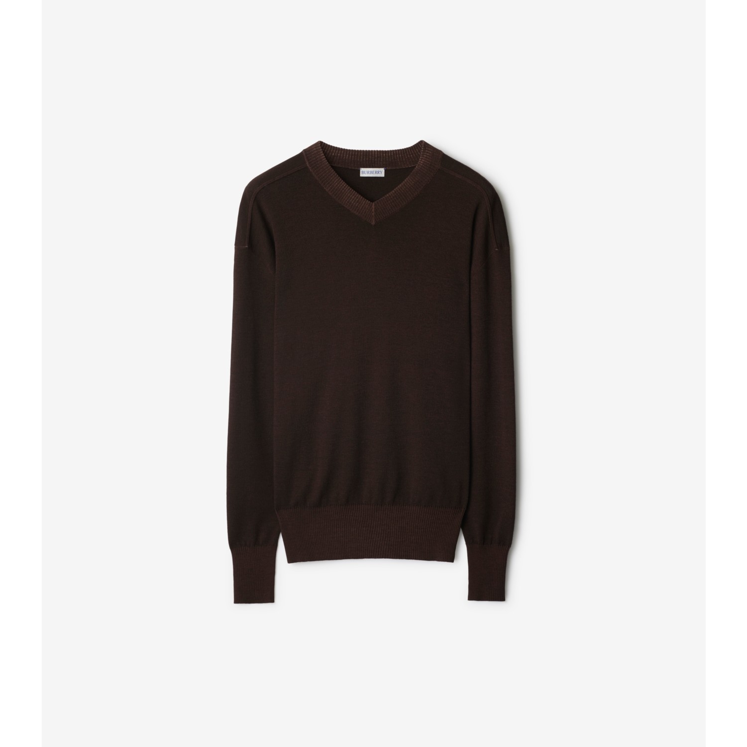 Wool Sweater in Peat Men Burberry Official