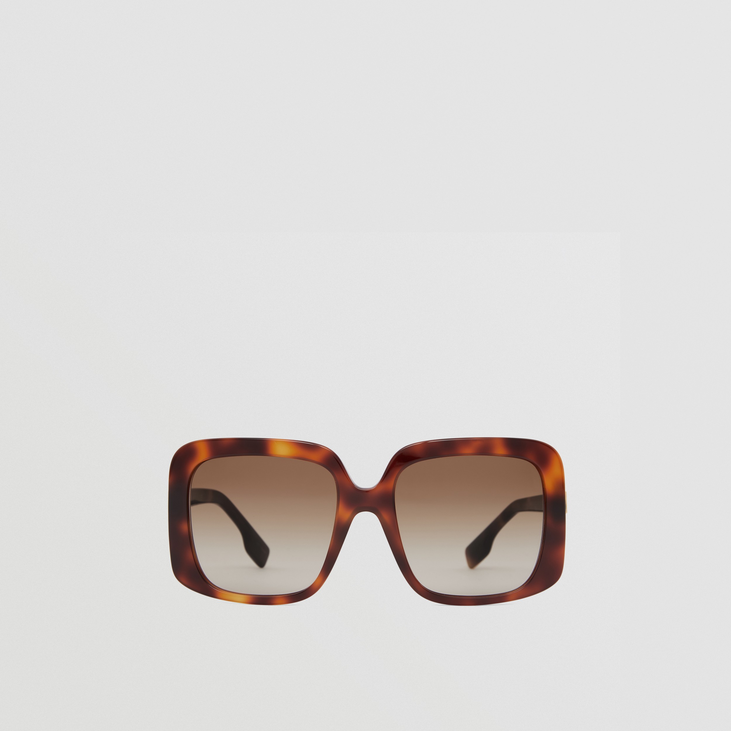 Hardware Detail Square Frame Sunglasses in Bright Tortoiseshell - Women | Burberry® Official - 1
